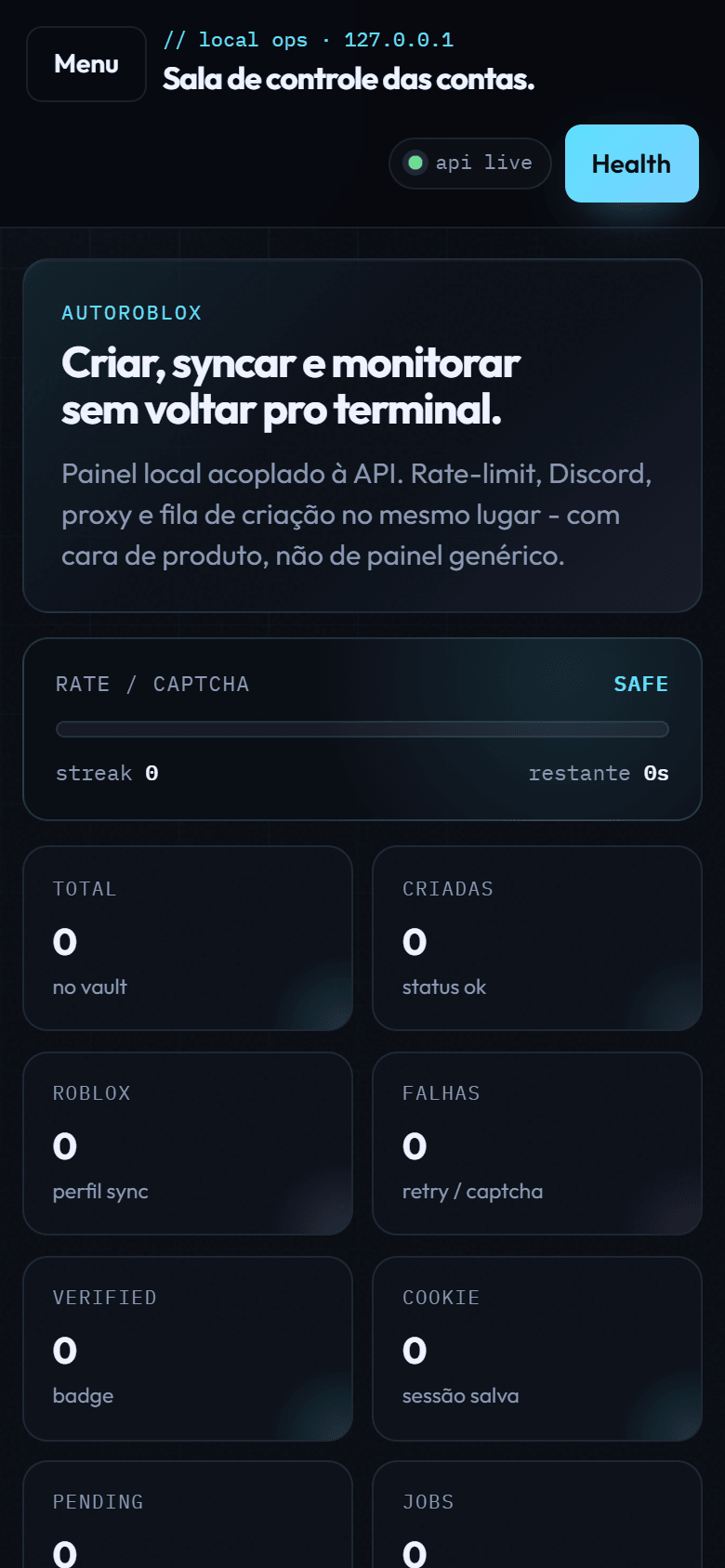 AutoRoblox - painel no mobile