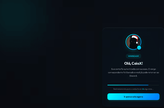 Bot OAuth2 + Ticket - página de verificação bem-sucedida
